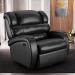 Poltrona do Papai Sala de Cinema Reclinável Kylie Glider Manual Giratória PU Preto Brilho G23