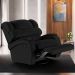 Poltrona do Papai Sala de Cinema Reclinável Kylie Glider Manual Giratória PU Preto G23