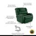 Poltrona do Papai Sala de Cinema Reclinável Kylie Glider Manual Giratória PU Verde Musgo G23