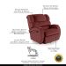 Poltrona do Papai Sala de Cinema Reclinável Kylie Glider Manual Giratória PU Vermelho G23