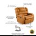 Poltrona do Papai Sala de Cinema Reclinável Kylie Glider Manual Giratória PU Whisky G23