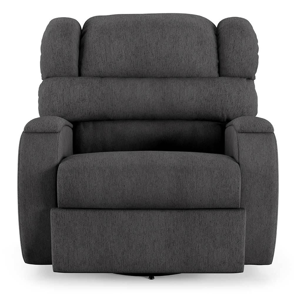 Poltrona do Papai Sala de Cinema Reclinável Kylie Glider Manual Giratória USB Linho Chumbo G23
