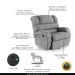 Poltrona do Papai Sala de Cinema Reclinável Kylie Glider Manual Giratória USB Linho Cinza G23