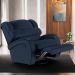 Poltrona do Papai Sala de Cinema Reclinável Kylie Glider Manual Giratória USB PU Azul G23