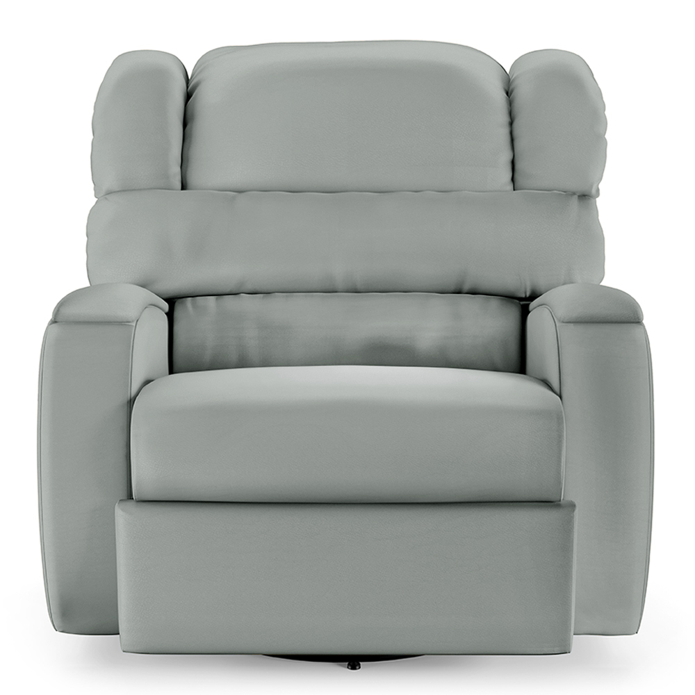 Poltrona do Papai Sala de Cinema Reclinável Kylie Glider Manual Giratória USB PU Cinza G23