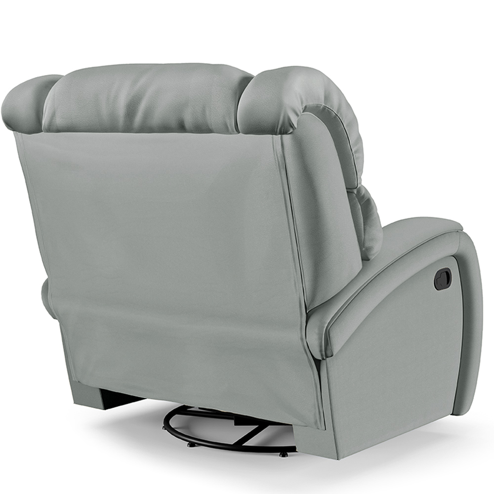 Poltrona do Papai Sala de Cinema Reclinável Kylie Glider Manual Giratória USB PU Cinza G23