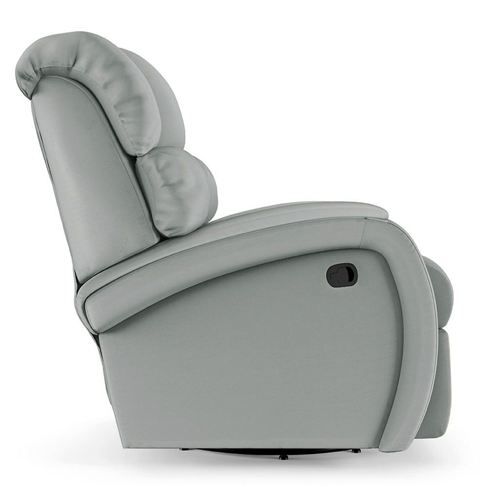 Poltrona do Papai Sala de Cinema Reclinável Kylie Glider Manual Giratória USB PU Cinza G23