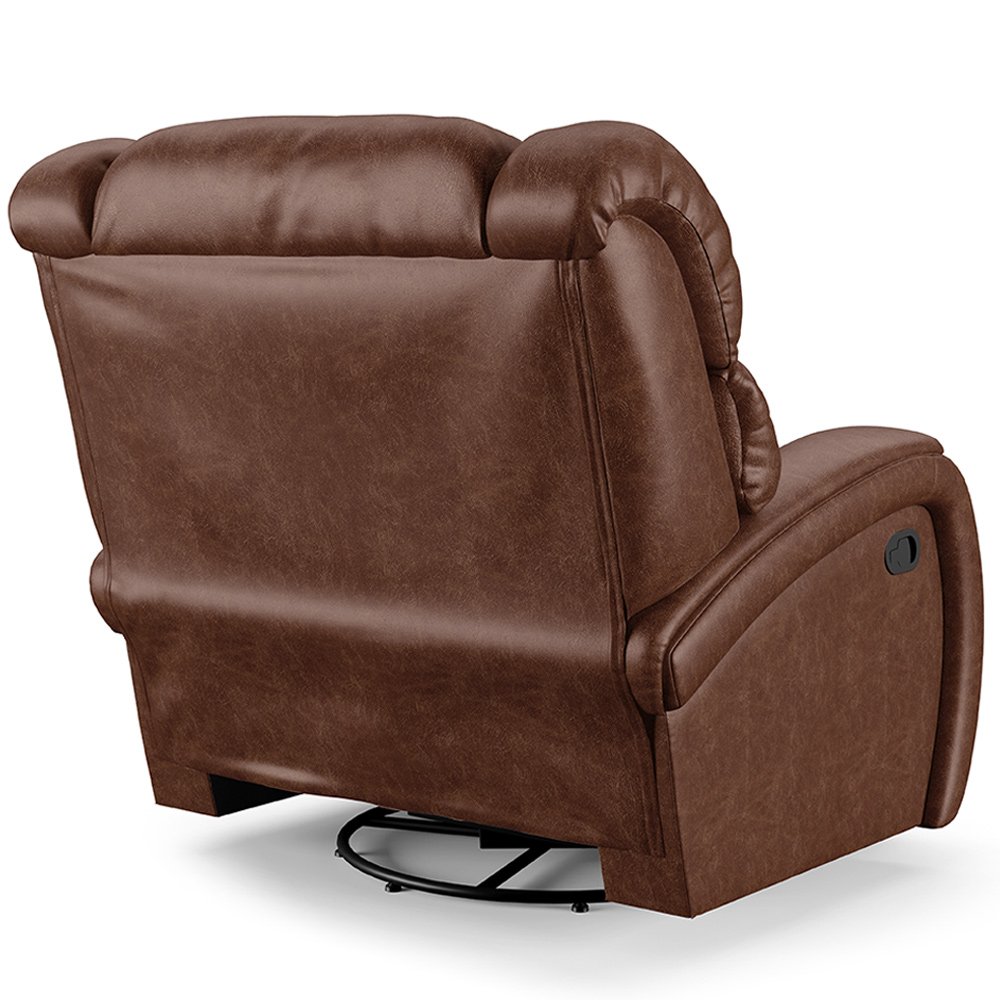 Poltrona do Papai Sala de Cinema Reclinável Kylie Glider Manual Giratória USB PU Marrom Brilho G23