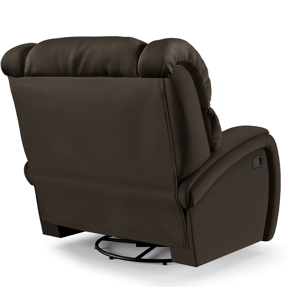 Poltrona do Papai Sala de Cinema Reclinável Kylie Glider Manual Giratória USB PU Marrom G23