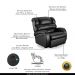 Poltrona do Papai Sala de Cinema Reclinável Kylie Glider Manual Giratória USB PU Preto Brilho G23