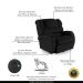 Poltrona do Papai Sala de Cinema Reclinável Kylie Glider Manual Giratória USB PU Preto G23