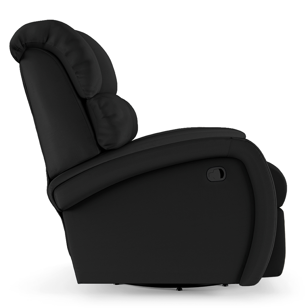 Poltrona do Papai Sala de Cinema Reclinável Kylie Glider Manual Giratória USB PU Preto G23