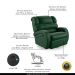 Poltrona do Papai Sala de Cinema Reclinável Kylie Glider Manual Giratória USB PU Verde Musgo G23