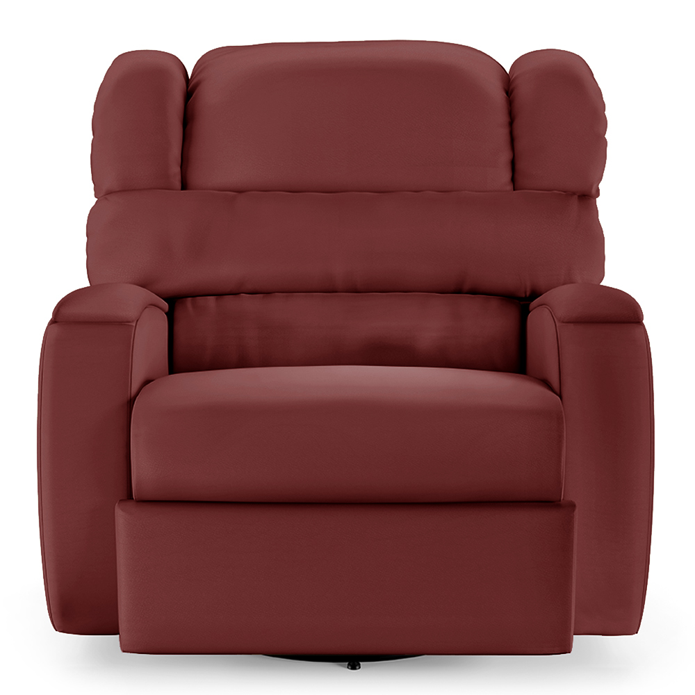 Poltrona do Papai Sala de Cinema Reclinável Kylie Glider Manual Giratória USB PU Vermelho G23