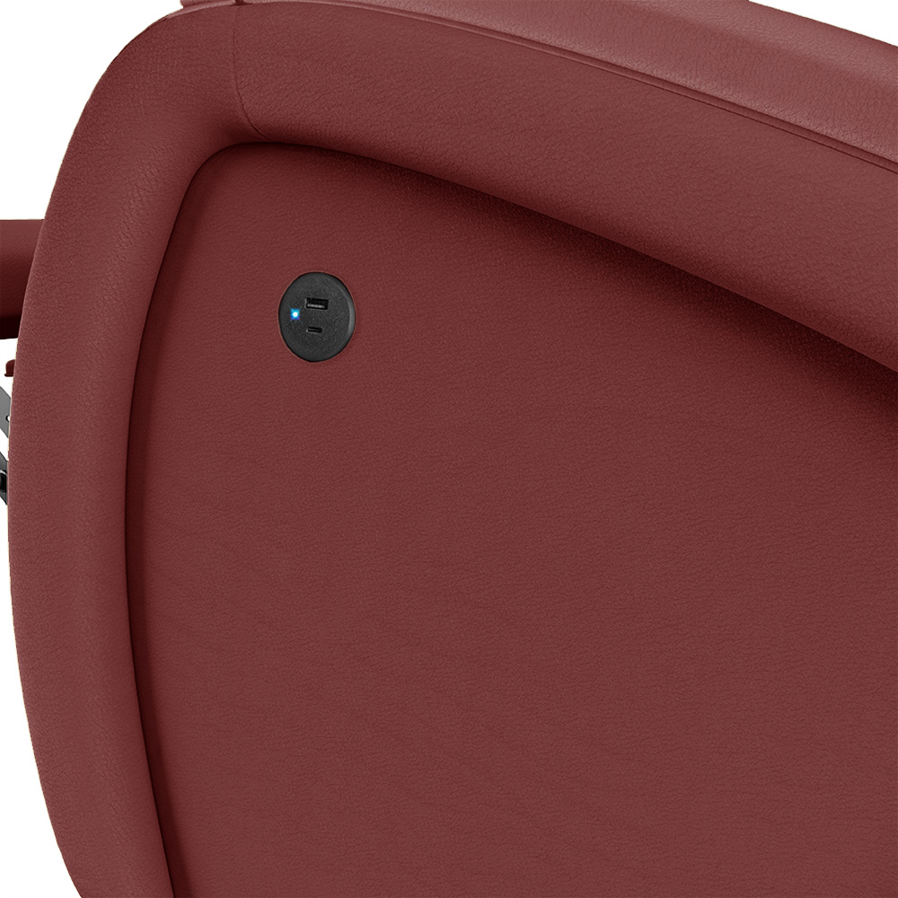 Poltrona do Papai Sala de Cinema Reclinável Kylie Glider Manual Giratória USB PU Vermelho G23