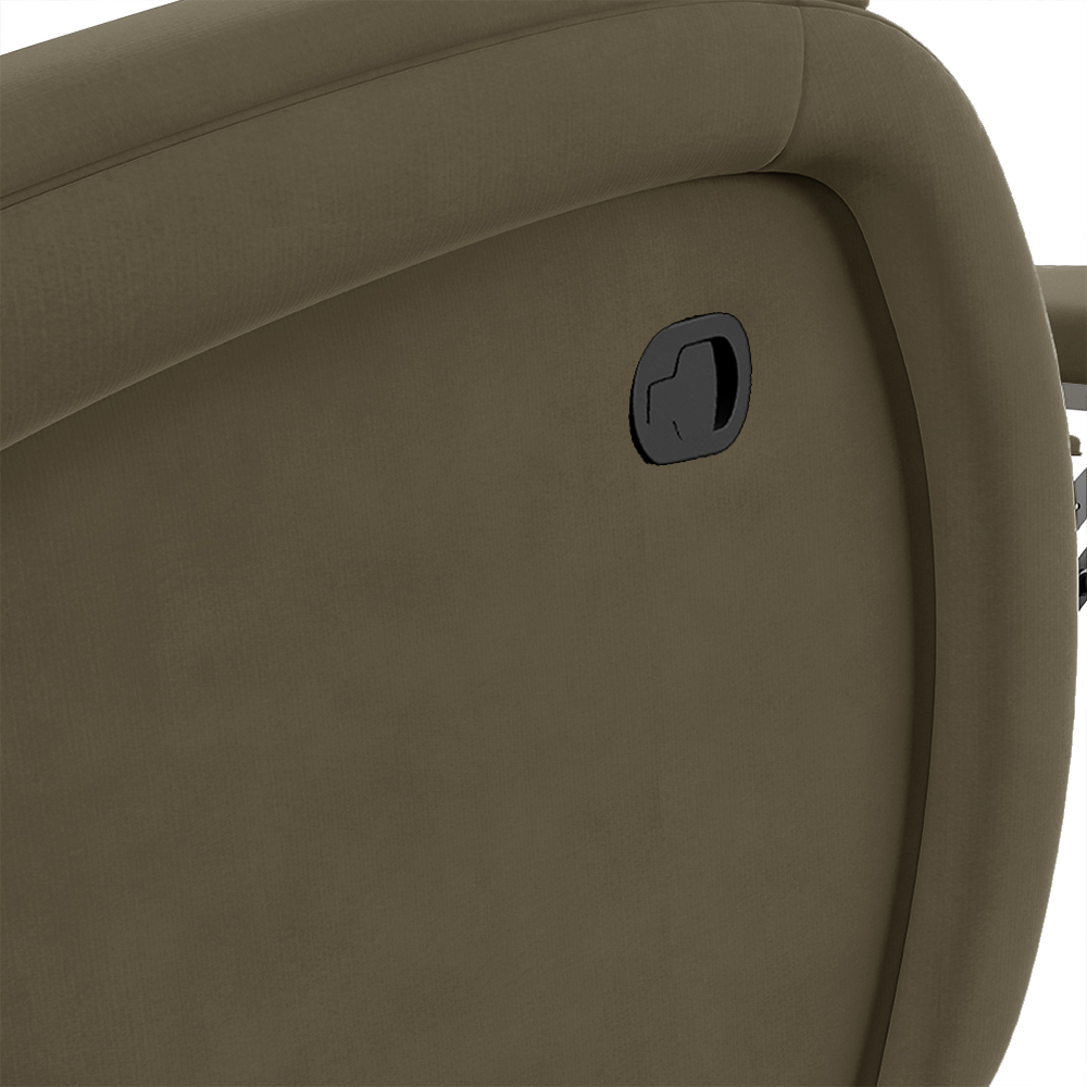 Poltrona do Papai Sala de Cinema Reclinável Kylie Glider Manual Giratória USB Veludo Capuccino G23