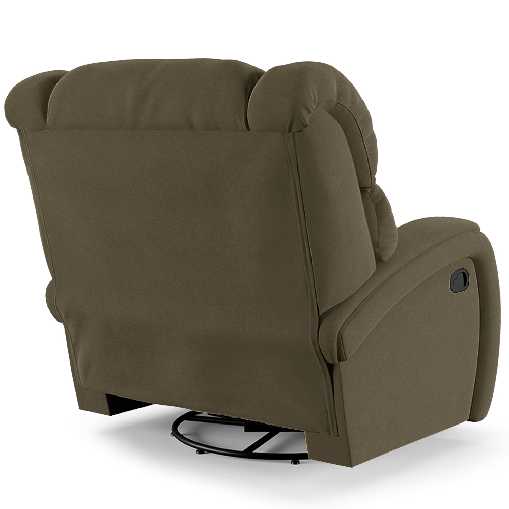 Poltrona do Papai Sala de Cinema Reclinável Kylie Glider Manual Giratória USB Veludo Capuccino G23