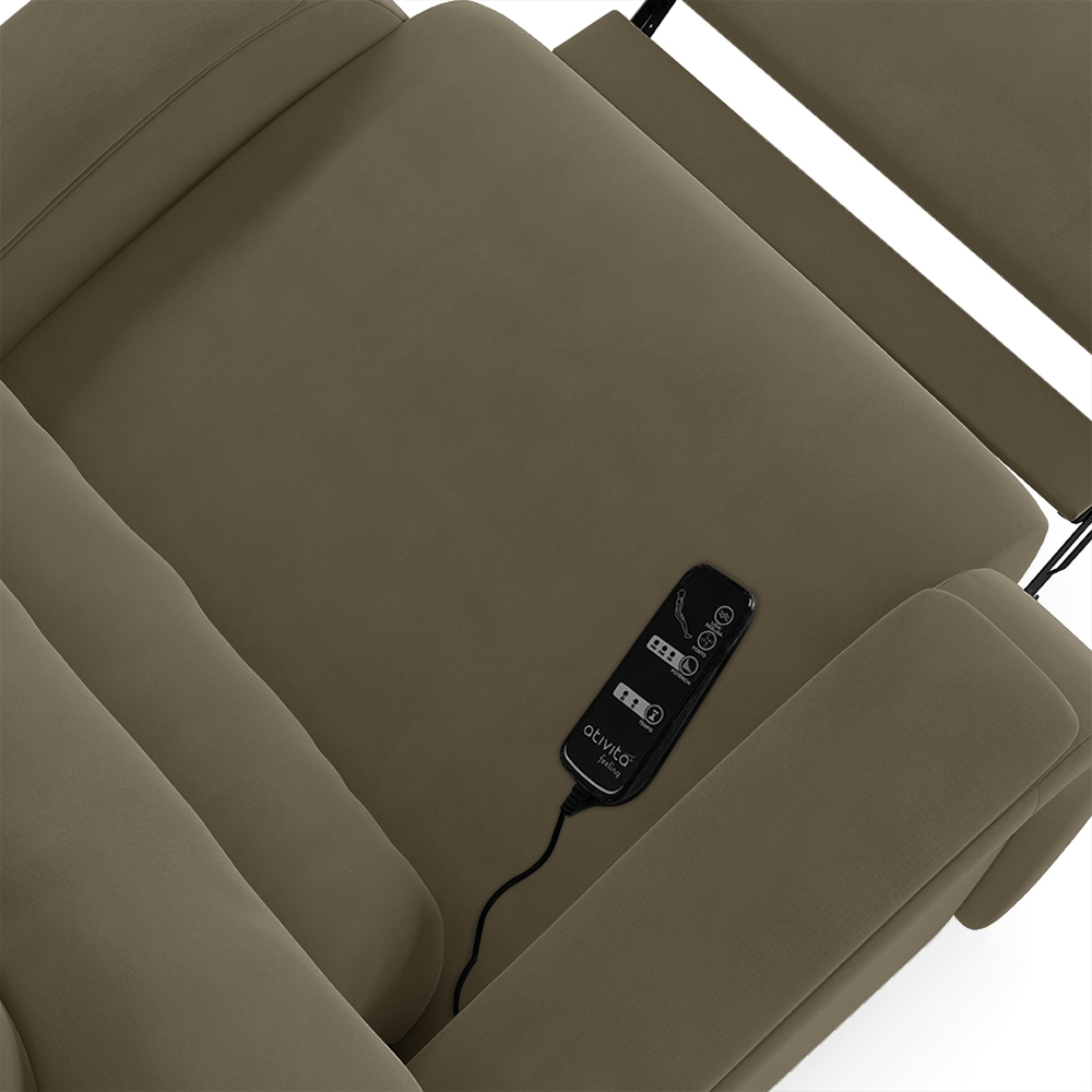 Poltrona do Papai Sala de Cinema Reclinável Kylie Glider Manual Giratória USB Veludo Capuccino G23