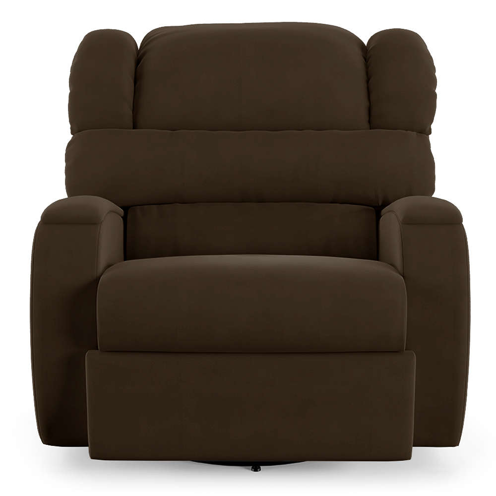 Poltrona do Papai Sala de Cinema Reclinável Kylie Glider Manual Giratória USB Veludo Marrom G23