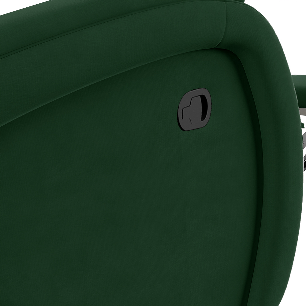Poltrona do Papai Sala de Cinema Reclinável Kylie Glider Manual Giratória Veludo Verde Esmeralda G23