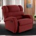Poltrona do Papai Sala de Cinema Reclinável Kylie Glider Manual Giratória Veludo Vermelho G23