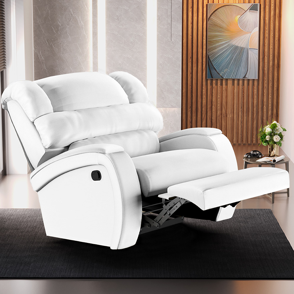 Poltrona do Papai Sala de Cinema Reclinável Kylie Manual PU Branco G23