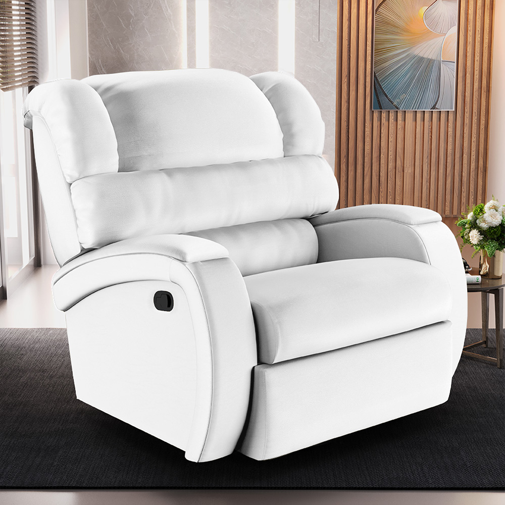 Poltrona do Papai Sala de Cinema Reclinável Kylie Manual PU Branco G23