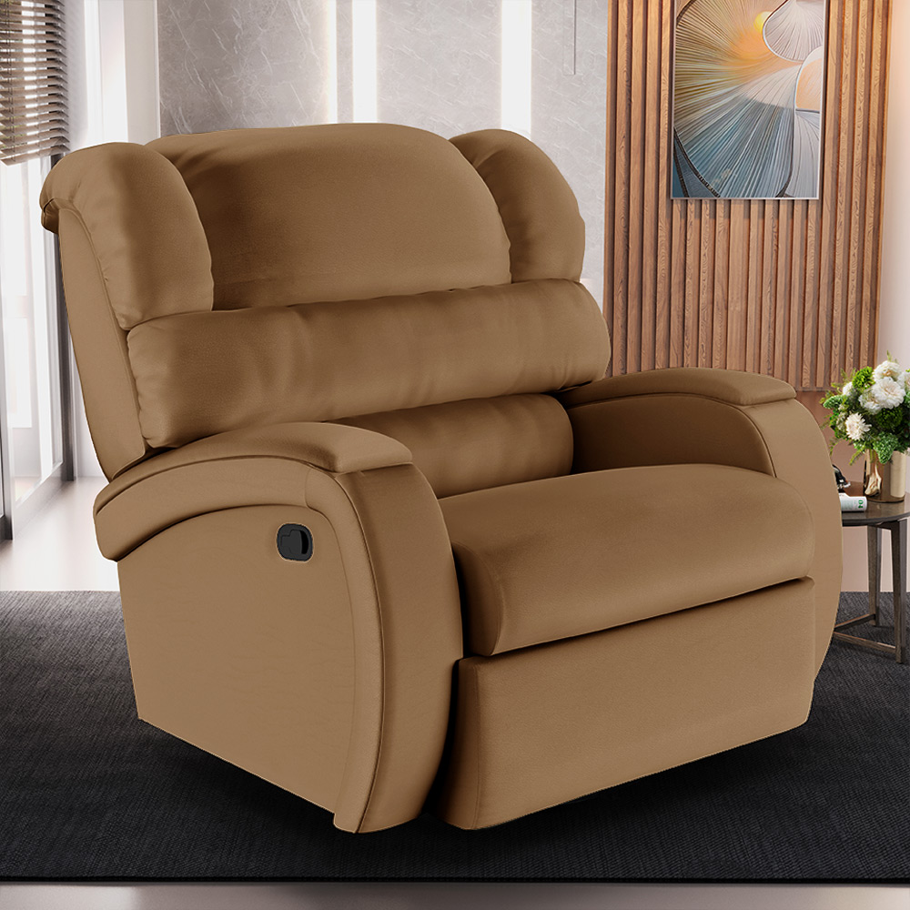 Poltrona do Papai Sala de Cinema Reclinável Kylie Manual PU Caramelo G23