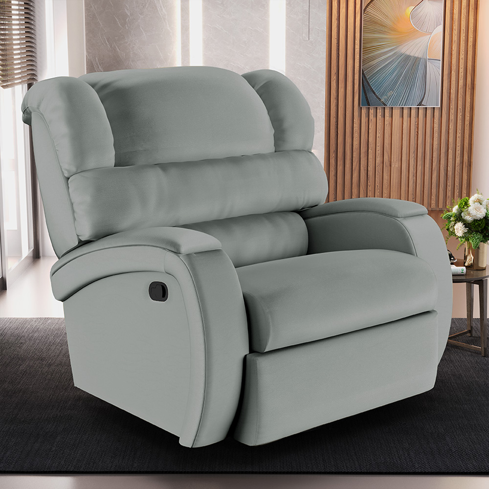 Poltrona do Papai Sala de Cinema Reclinável Kylie Manual PU Cinza G23