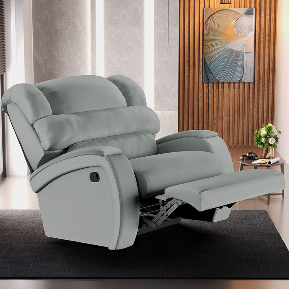 Poltrona do Papai Sala de Cinema Reclinável Kylie Manual PU Cinza G23