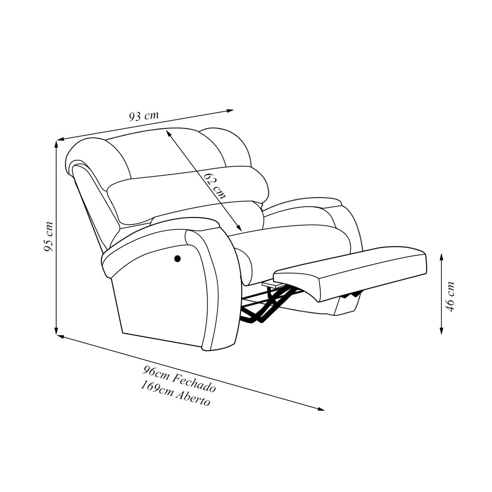 Poltrona do Papai Sala de Cinema Reclinável Kylie Manual PU Marrom G23