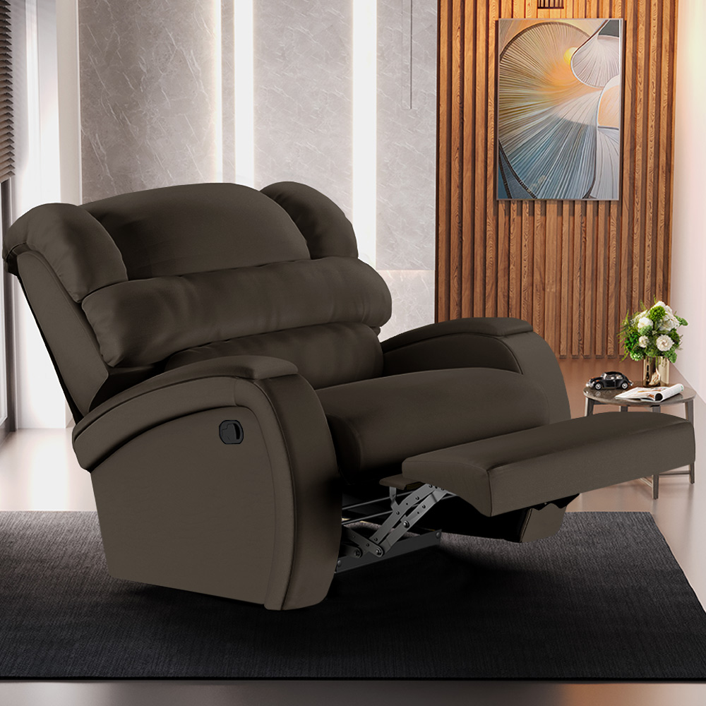 Poltrona do Papai Sala de Cinema Reclinável Kylie Manual PU Marrom G23