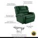 Poltrona do Papai Sala de Cinema Reclinável Kylie Manual PU Verde Musgo G23