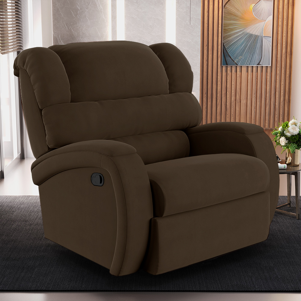 Poltrona do Papai Sala de Cinema Reclinável Kylie Manual Veludo Marrom G23