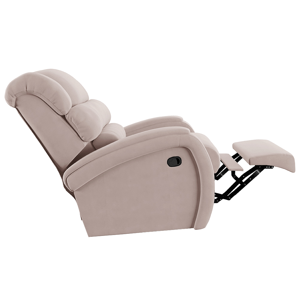 Poltrona do Papai Sala de Cinema Reclinável Kylie Manual Veludo Rosê G23