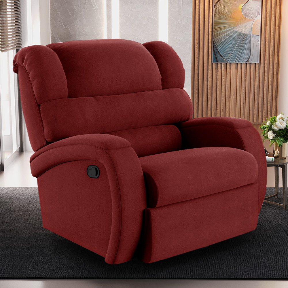 Poltrona do Papai Sala de Cinema Reclinável Kylie Manual Veludo Vermelho G23