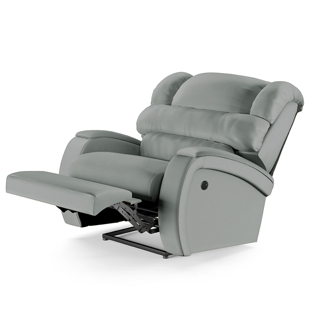 Poltrona do Papai Sala de Cinema Reclinável Kylie Power Elétrica Massagem USB PU Cinza G23