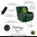 Poltrona do Papai Sala de Cinema Reclinável Kylie Power Elétrica Massagem USB PU Verde Musgo G23