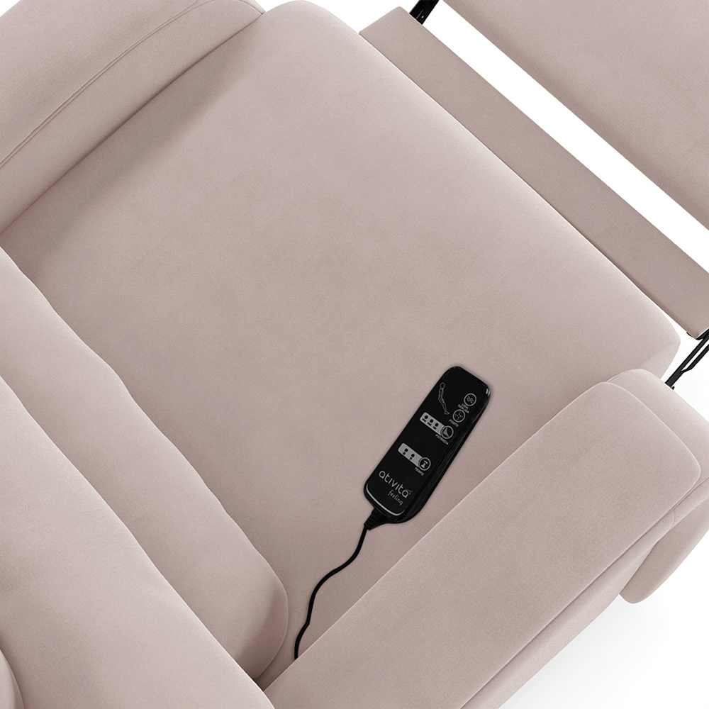 Poltrona do Papai Sala de Cinema Reclinável Kylie Power Elétrica Massagem USB Veludo Rosê G23
