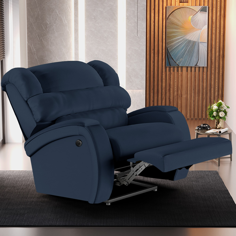 Poltrona do Papai Sala de Cinema Reclinável Kylie Power Elétrica PU Azul G23