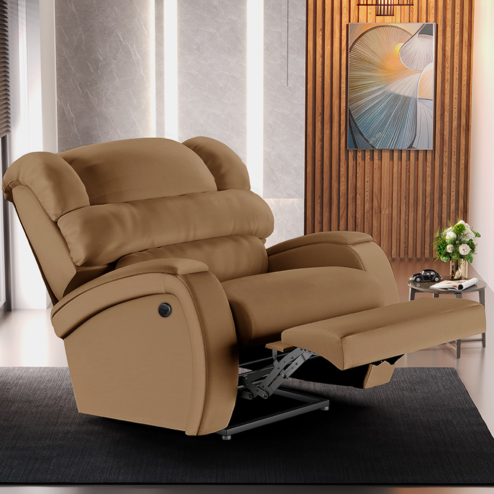 Poltrona do Papai Sala de Cinema Reclinável Kylie Power Elétrica PU Caramelo G23