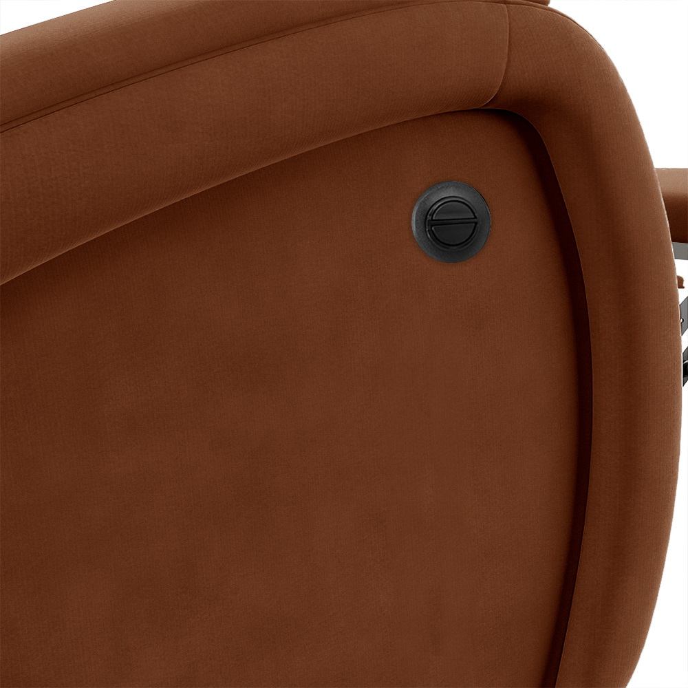 Poltrona do Papai Sala de Cinema Reclinável Kylie Power Elétrica USB Veludo Terracota G23
