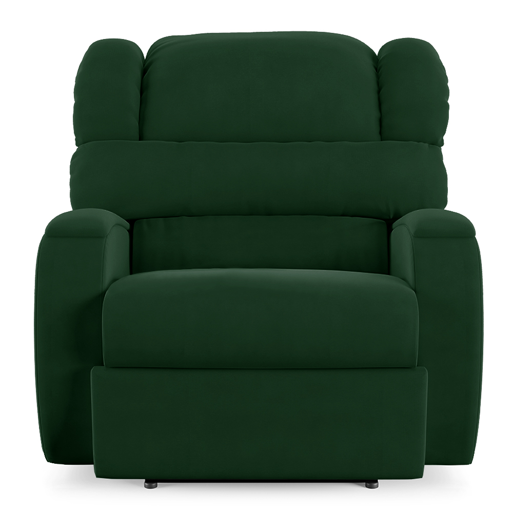 Poltrona do Papai Sala de Cinema Reclinável Kylie Power Elétrica USB Veludo Verde Esmeralda G23