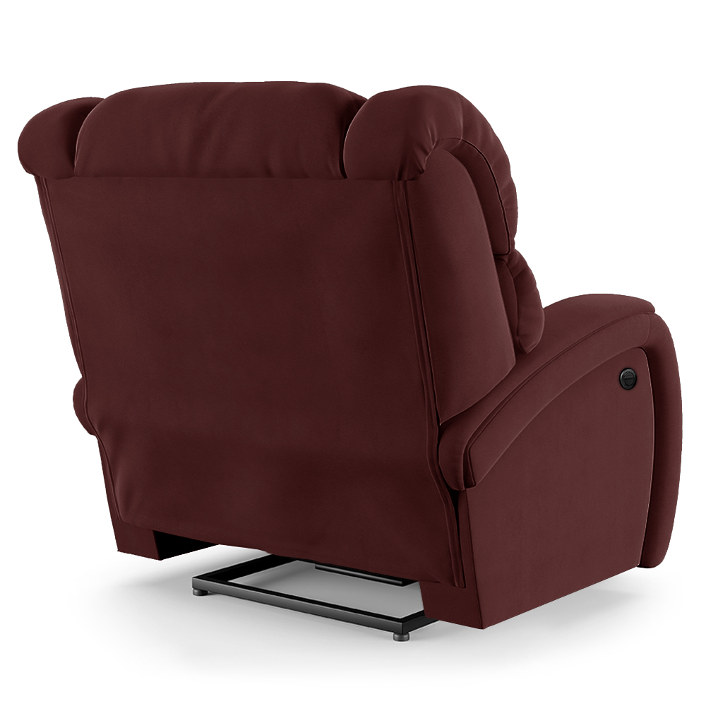 Poltrona do Papai Sala de Cinema Reclinável Kylie Power Elétrica USB Veludo Vinho G23
