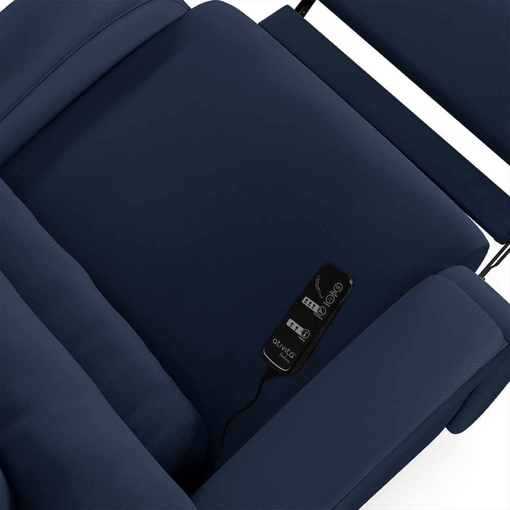 Poltrona do Papai Sala de Cinema Reclinável Kylie Power Touch Massagem USB PU Azul G23