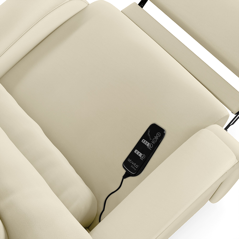Poltrona do Papai Sala de Cinema Reclinável Kylie Power Touch Massagem USB PU Bege G23