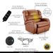 Poltrona do Papai Sala de Cinema Reclinável Kylie Power Touch Massagem USB PU Caramelo Brilho G23