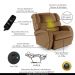 Poltrona do Papai Sala de Cinema Reclinável Kylie Power Touch Massagem USB PU Caramelo G23