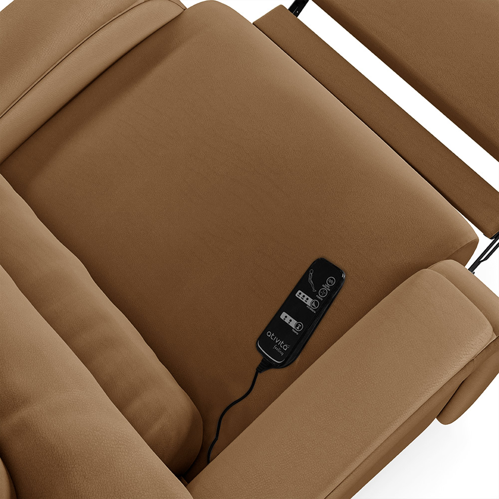 Poltrona do Papai Sala de Cinema Reclinável Kylie Power Touch Massagem USB PU Caramelo G23
