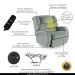 Poltrona do Papai Sala de Cinema Reclinável Kylie Power Touch Massagem USB PU Cinza G23